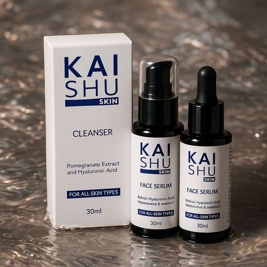 Kaishu Skin complete men's skincare routine set including Element Cleanser and Moisturizing Serum